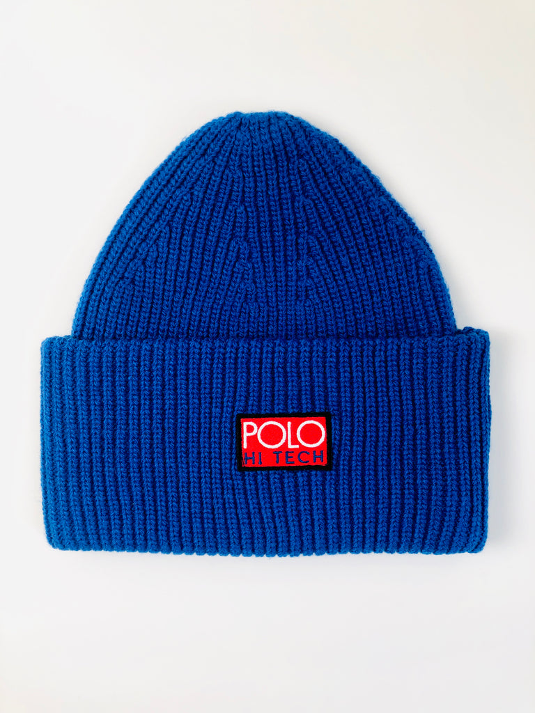 POLO RALPH LAUREN HI TECH ROYAL BLUE BEANIE HAT - Flashy Deals Store
