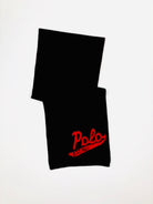 POLO RALPH LAUREN BLACK MERINO WOOL NECK WRAP RED LETTER POLO SCARF - Flashy Deals Store