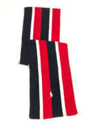 POLO RALPH LAUREN STRIPED MERINO-BLEND NAVY / RED / CREAM NECK WRAP WOOL SCARF - Flashy Deals Store