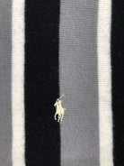 POLO RALPH LAUREN STRIPED MERINO-BLEND GREY / BLACK / CREAM NECK WRAP WOOL SCARF - Flashy Deals Store