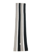 POLO RALPH LAUREN STRIPED MERINO-BLEND GREY / BLACK / CREAM NECK WRAP WOOL SCARF - Flashy Deals Store