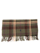 POLO RALPH LAUREN DEEP LODEN PLAID WOOL BLANKET NECK WRAP SCARF - Flashy Deals Store