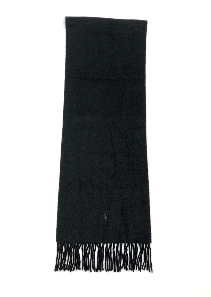 POLO RALPH LAUREN BLACK NECK WRAP CASHMERE SCARF - Flashy Deals Store