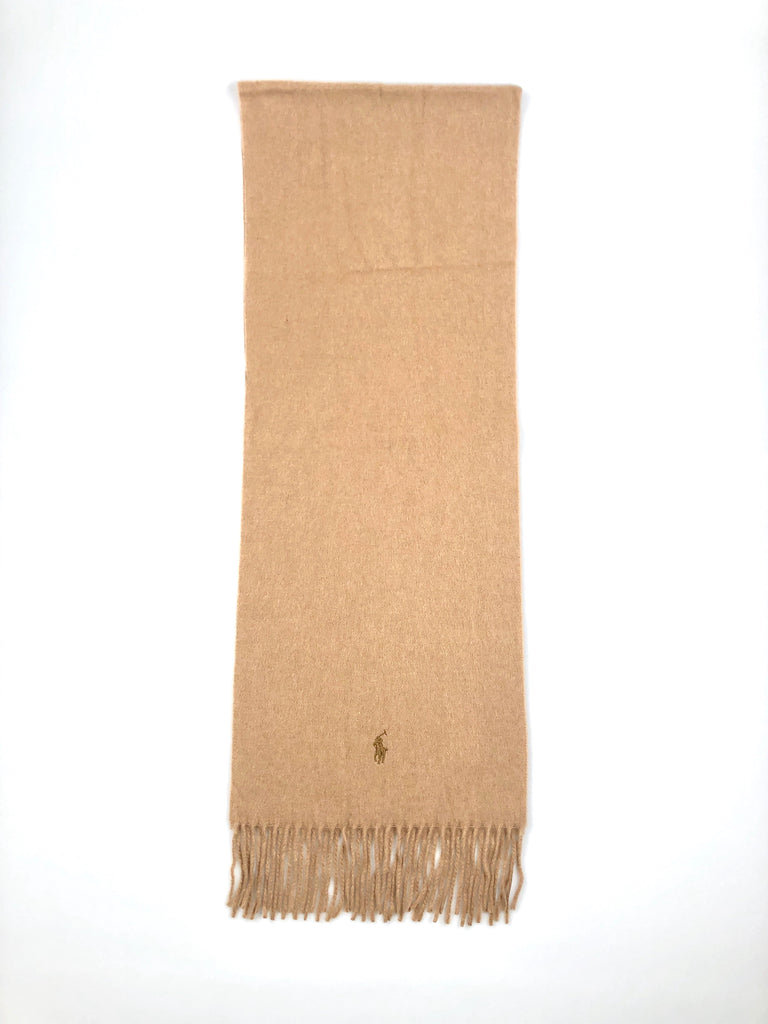 POLO RALPH LAUREN BRIGHT CAMEL NECK WRAP CASHMERE SCARF - Flashy Deals Store