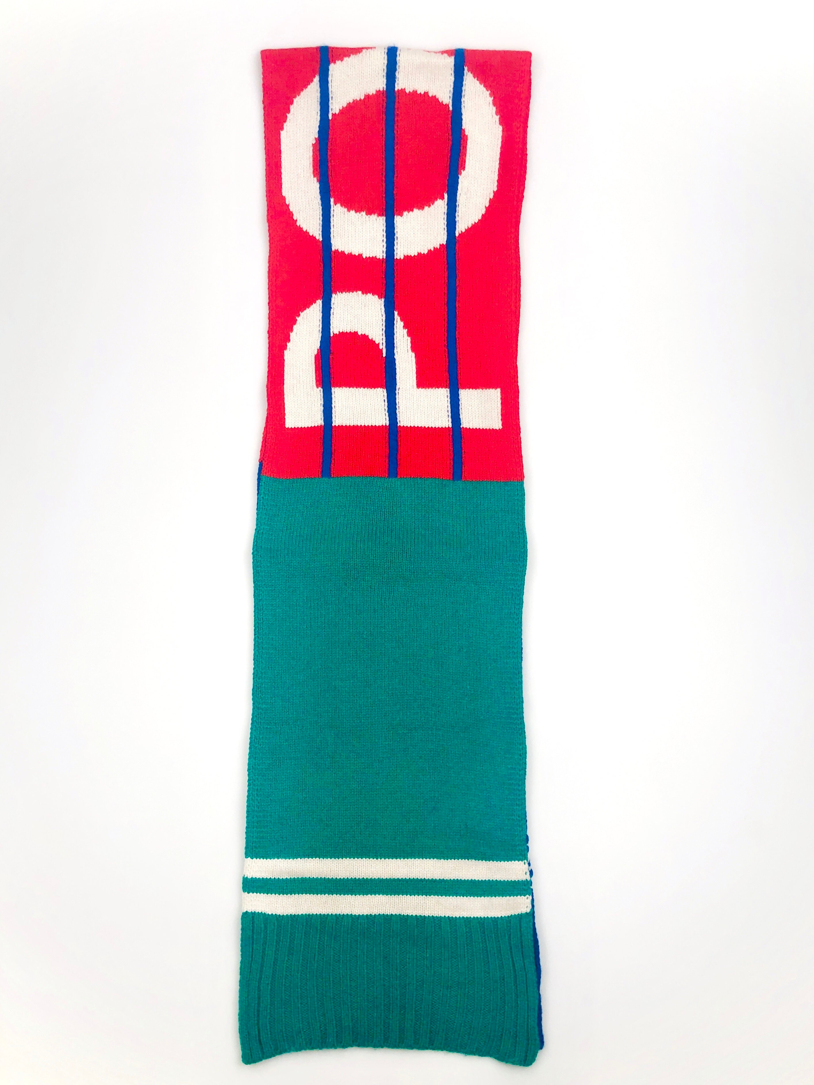 POLO RALPH LAUREN COLOR-BLOCK ROYAL/RED/CREAM STRIPED NECK WRAP WOOL SCARF - Flashy Deals Store