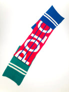 POLO RALPH LAUREN COLOR-BLOCK ROYAL/RED/CREAM STRIPED NECK WRAP WOOL SCARF - Flashy Deals Store