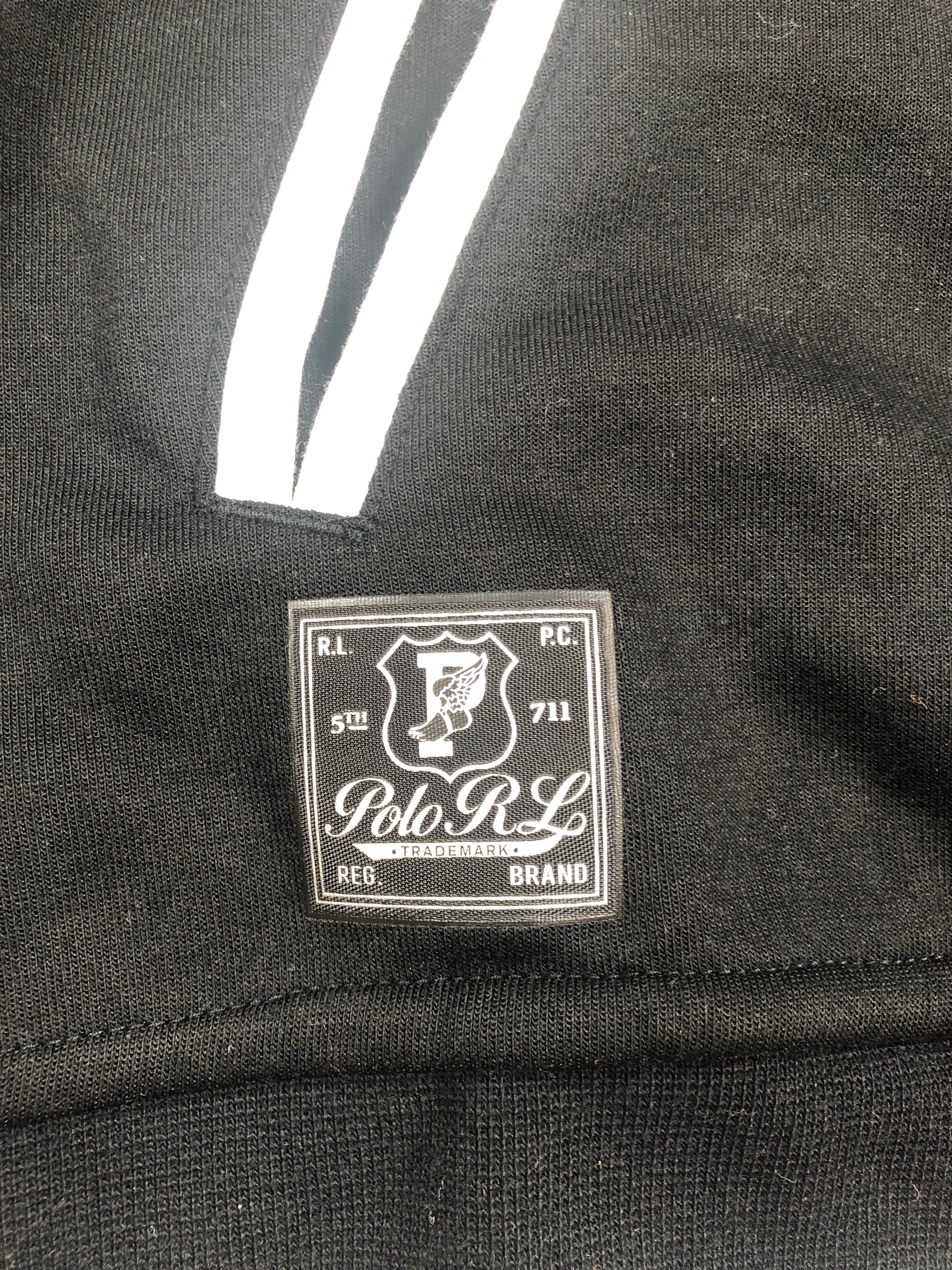 POLO RALPH LAUREN BLACK AND GREY PWING 1992 VARSITY VINTAGE STADIUM JACKET - Flashy Deals Store