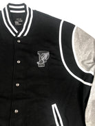 POLO RALPH LAUREN BLACK AND GREY PWING 1992 VARSITY VINTAGE STADIUM JACKET - Flashy Deals Store
