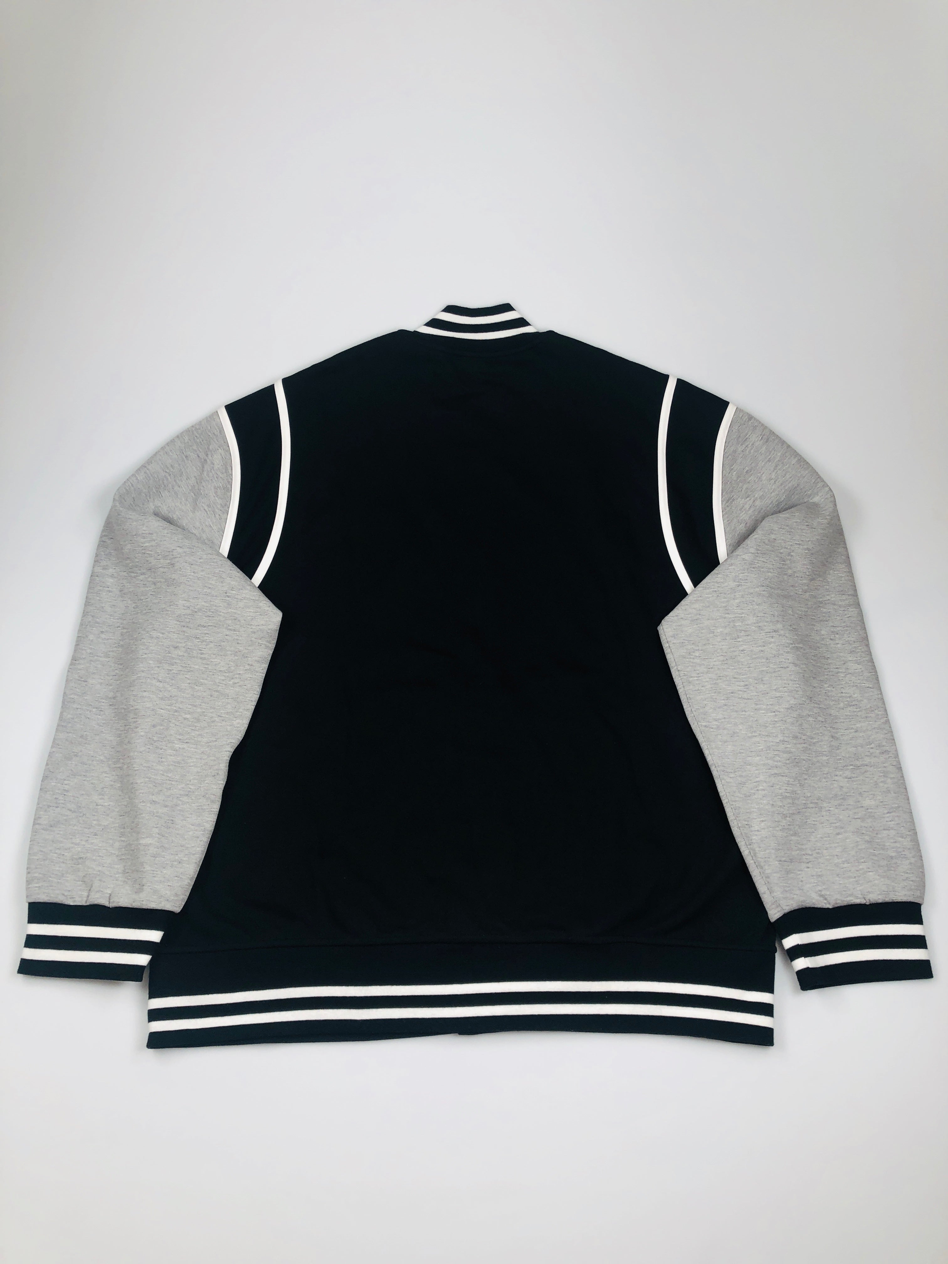 POLO RALPH LAUREN BLACK AND GREY PWING 1992 VARSITY VINTAGE STADIUM JACKET - Flashy Deals Store