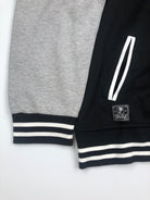 POLO RALPH LAUREN BLACK AND GREY PWING 1992 VARSITY VINTAGE STADIUM JACKET - Flashy Deals Store