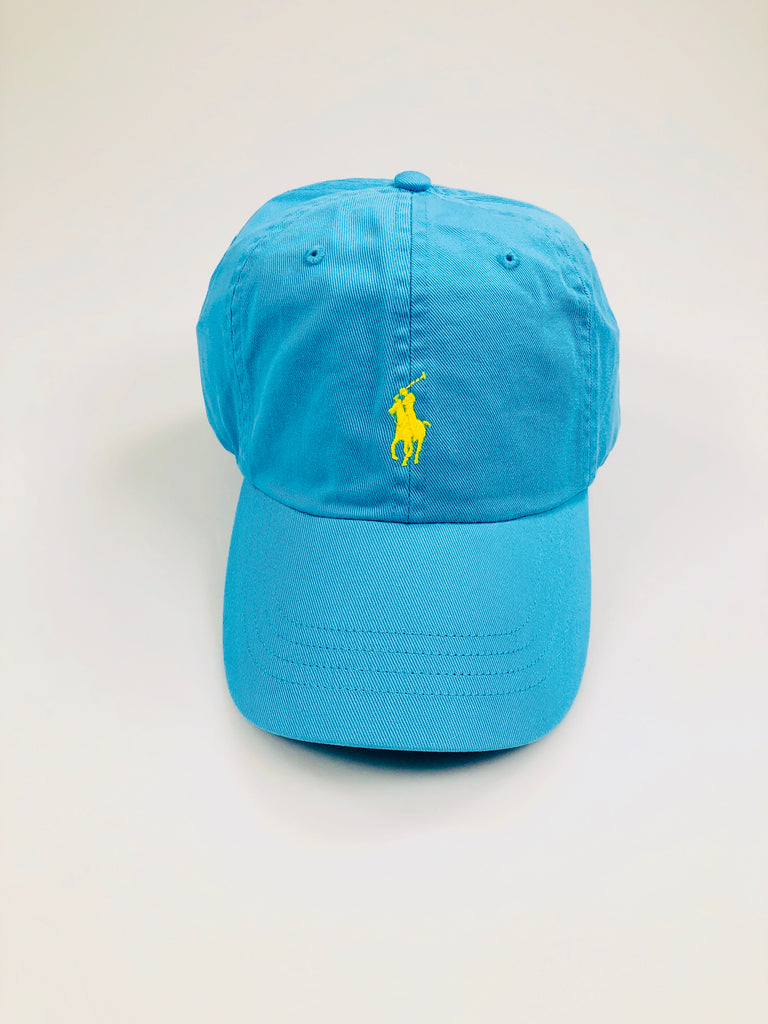 POLO RALPH LAUREN YELLOW PONY BABY BLUE HAT - Flashy Deals Store