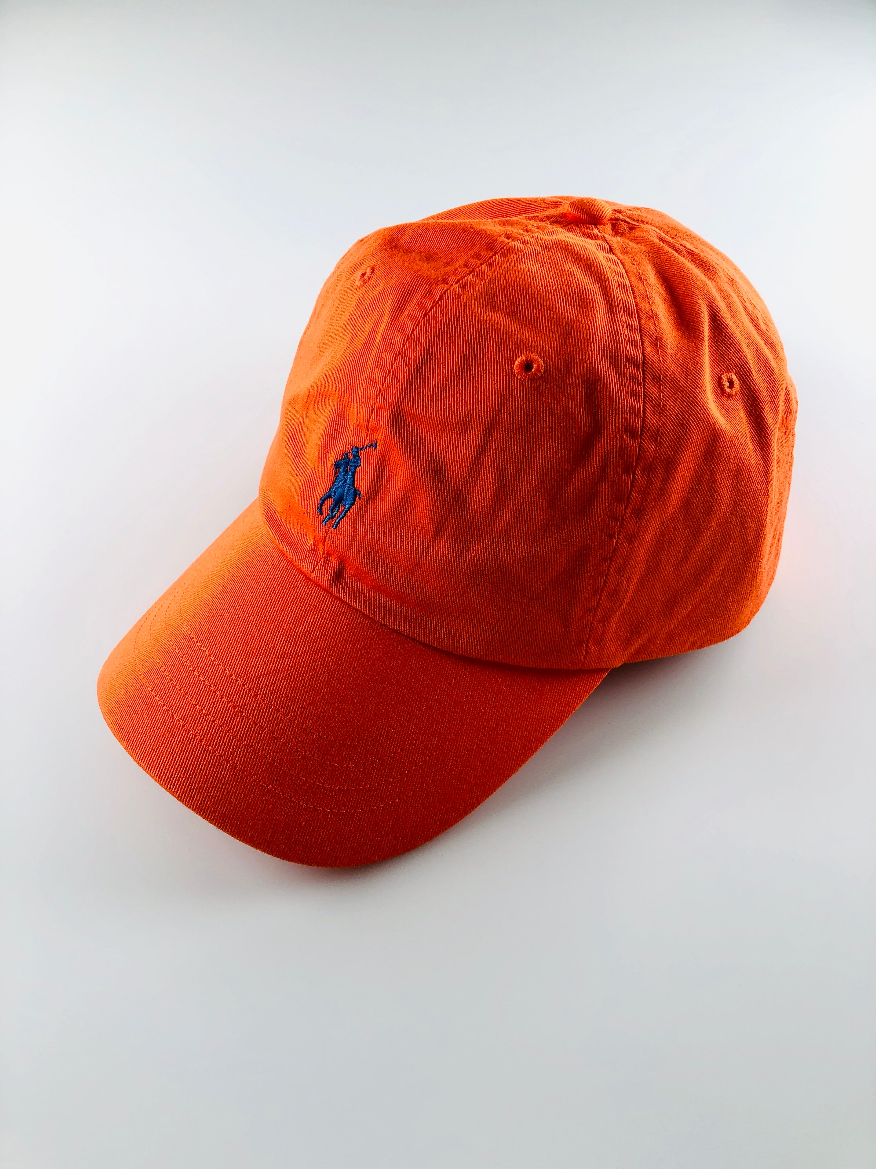 POLO RALPH LAUREN BLUE PONY M CLASSICS ORANGE HAT - Flashy Deals Store